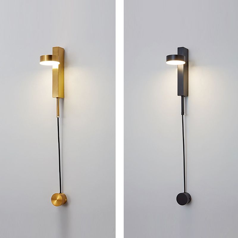 Zeitgenössische einfache Metallwand -Wandleuchte einzelnes Licht rotierendes Wandlicht für Wohnzimmer