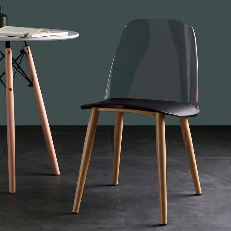 Silla contemporánea sillas de comedor sin brazos con patas de metal para cocina