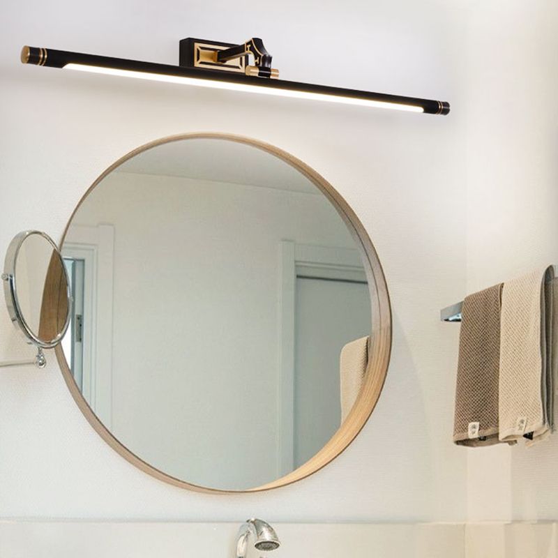 Metal Linear Shape Wall Light Modern Style 1-Light Mirror Wall Mounted Light