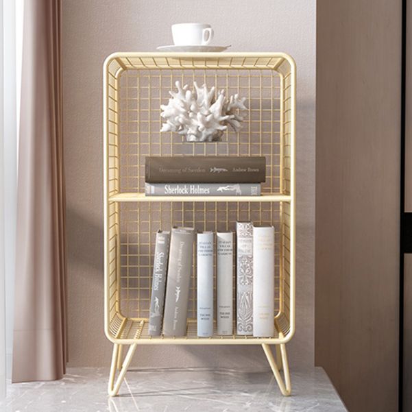 Glam Closed Back Bookshelf Standard Metal Bookcase with Shelves