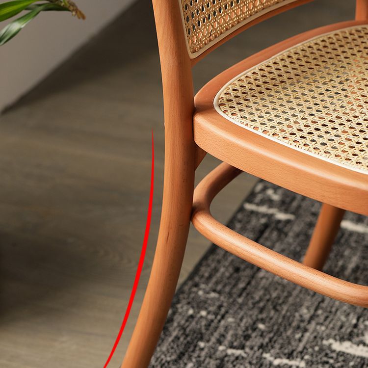 Wood Modern Patio Side Chair Open Back Dining Side Chair for Home