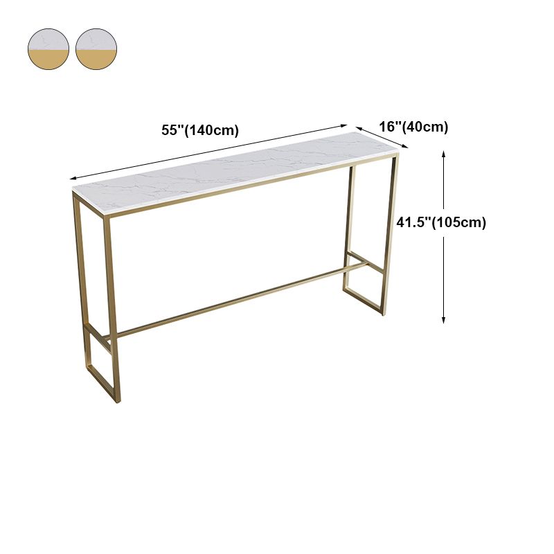 White Glam Style Bar Table Faux Marble Milk Tea Shop Bar Table