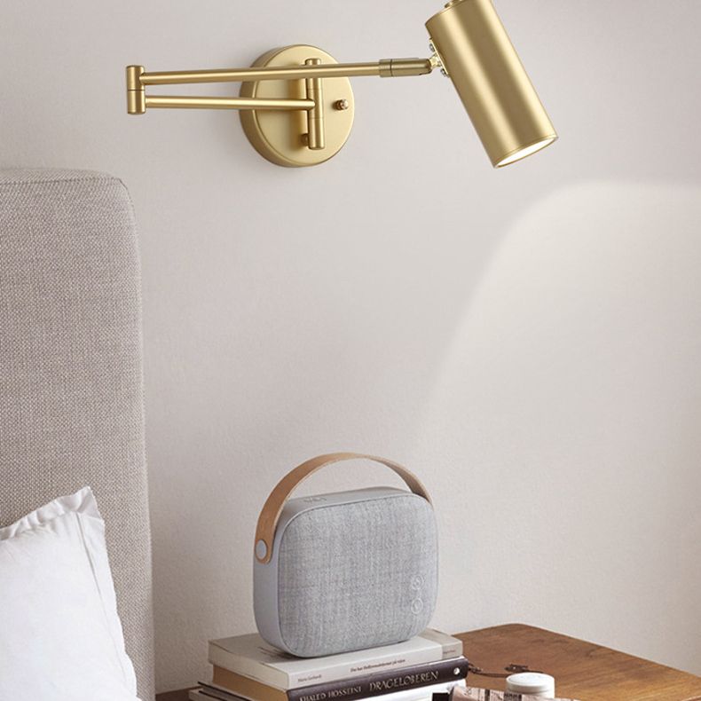 Swing Arm Wall SCONCE Moderne minimalistische stijl Metal 1 Lichte stukken voor slaapkamer