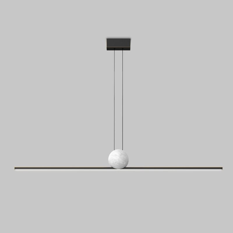 Simple Shape Modern Pendant Lighting Fixtures Metal 1 Light Island Light Fixture for Dining Room