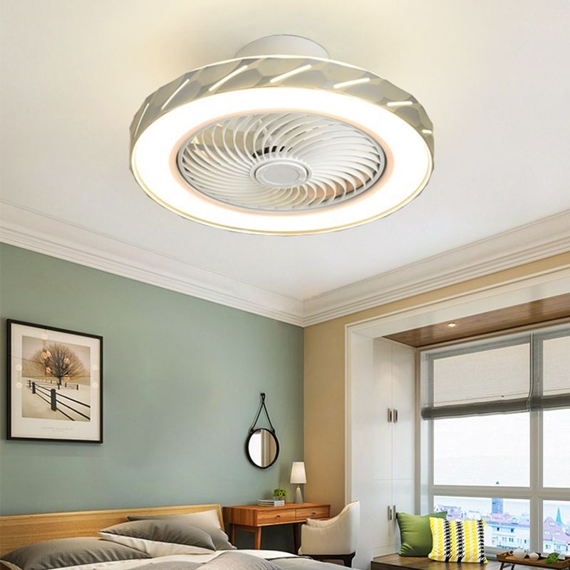 Minimalismus trommelförmige Flush Mount Deckenventilator Metal
