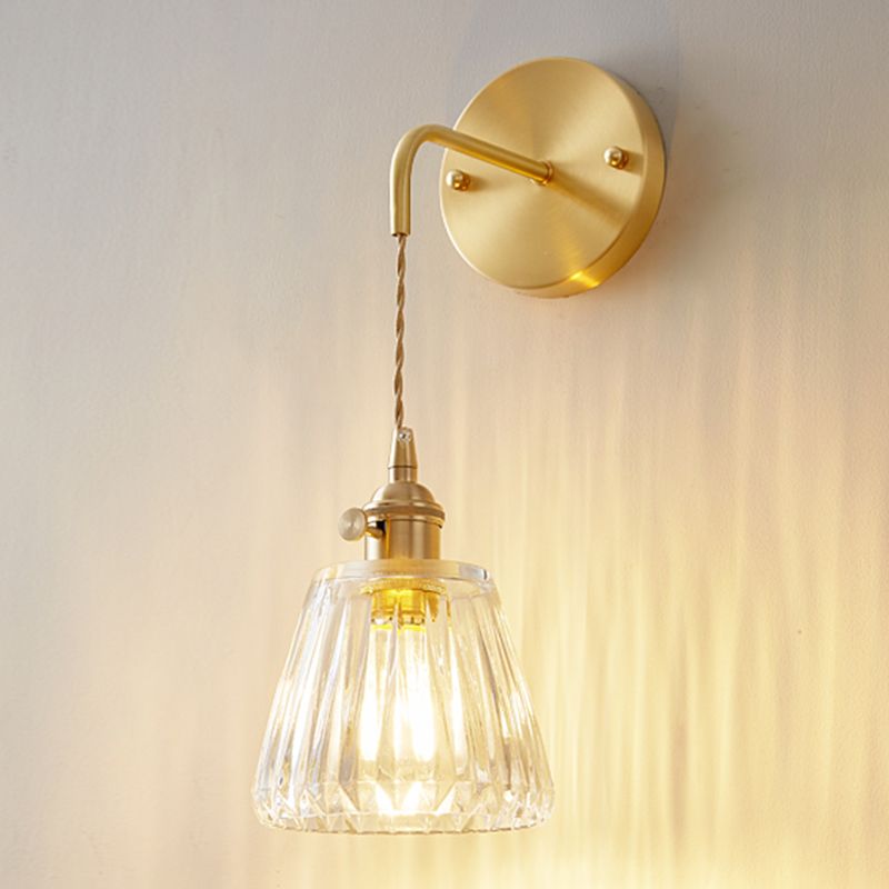 Glass Wall Sconce Lighting Simple Style Wall Mount Light Fixture