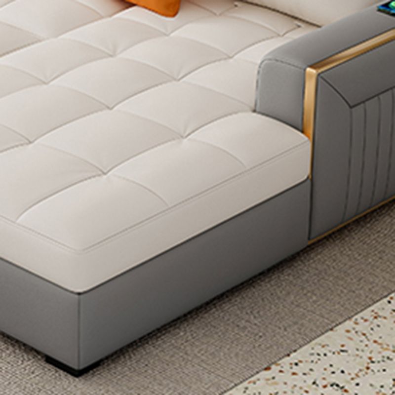 Stain Resistant Sofa Bed USB Charging Convertible Sectional with Storage
