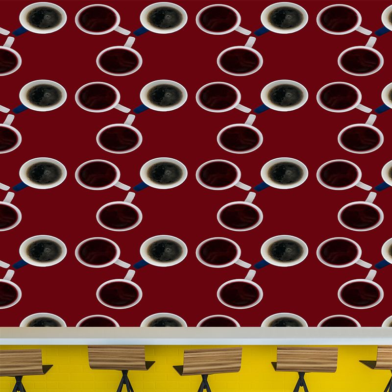 Coffee Drink Illustration Cafe Decoration Wall Paper Murals, Made to Measure