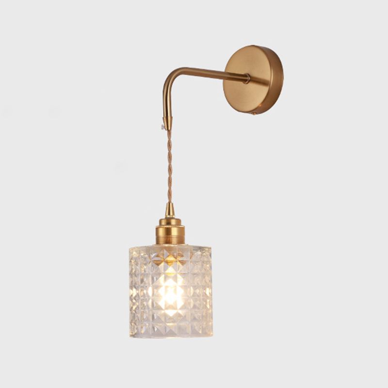 Cylindrical Sconce Light Fixture Nordic Light Extravagant Style Glass 1 Light Sconces