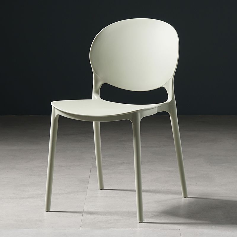 Sillas de comedor de plástico de estilo nórdico, silla lateral sin brazos para cocina (juego de 2)