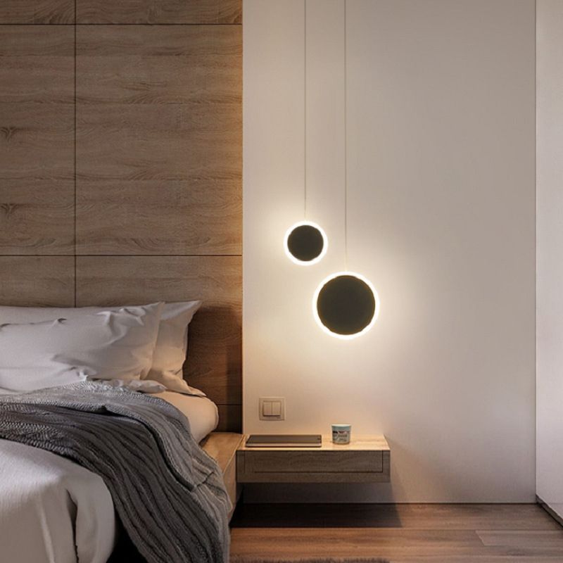 Multi -Lichter runden Schatten Anhänger moderne einfache LED -Stilhänge Deckenleuchte