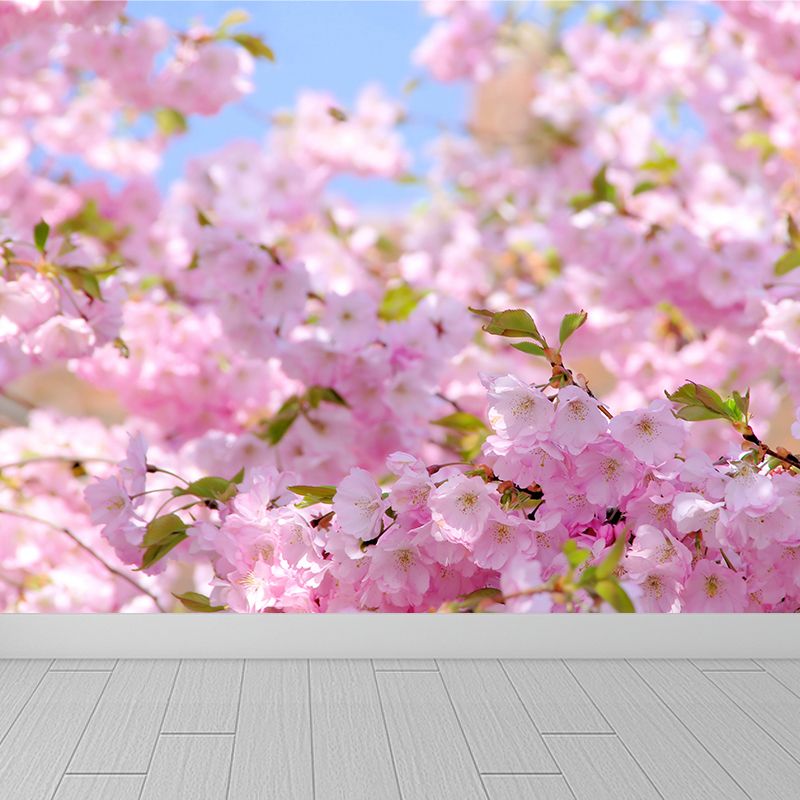 Romantic Florentine Mural Wallpaper for Dining Room, Pink, Custom Size Available