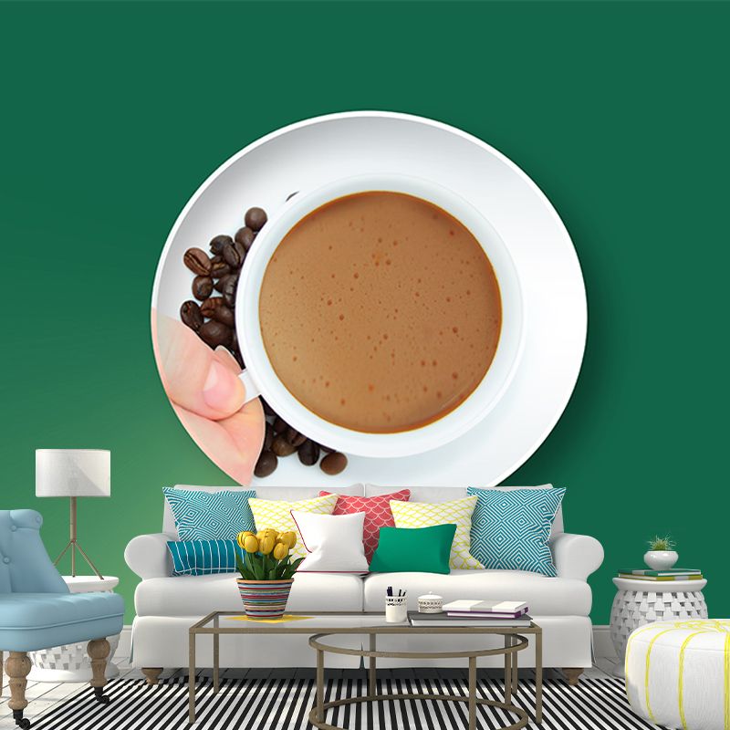 Modern Fragrant Coffee Mural Wallpaper for Decoration, Moisture Resistant