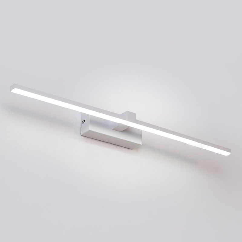 Luz de pared de metal de forma lineal Luz de montaje de pared de espejo de luz simple estilo moderno