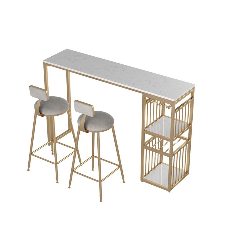 Mesa de bistro de mármol de rectángulo glammamam