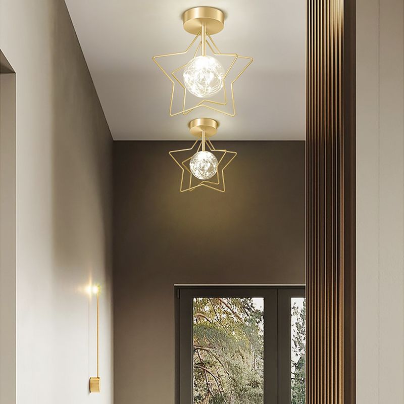 Modernism Metal Ceiling Light Star Flush Mount Lighting for Home