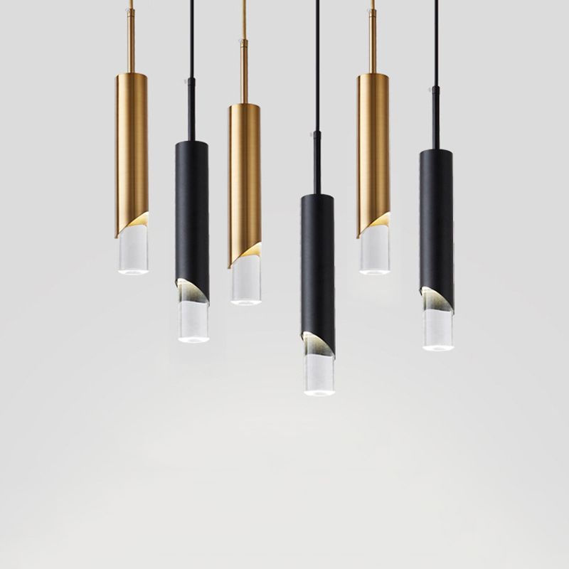 Moderner Stil 1-Licht hängende Anhänger Lichter Acrylzylindrische Anhängerleuchten