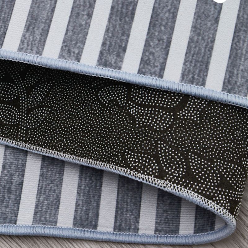 Minimalist Polyester Carpet Stripe Printed Rug Polyester Stain Resistant Area Rug for Living Room