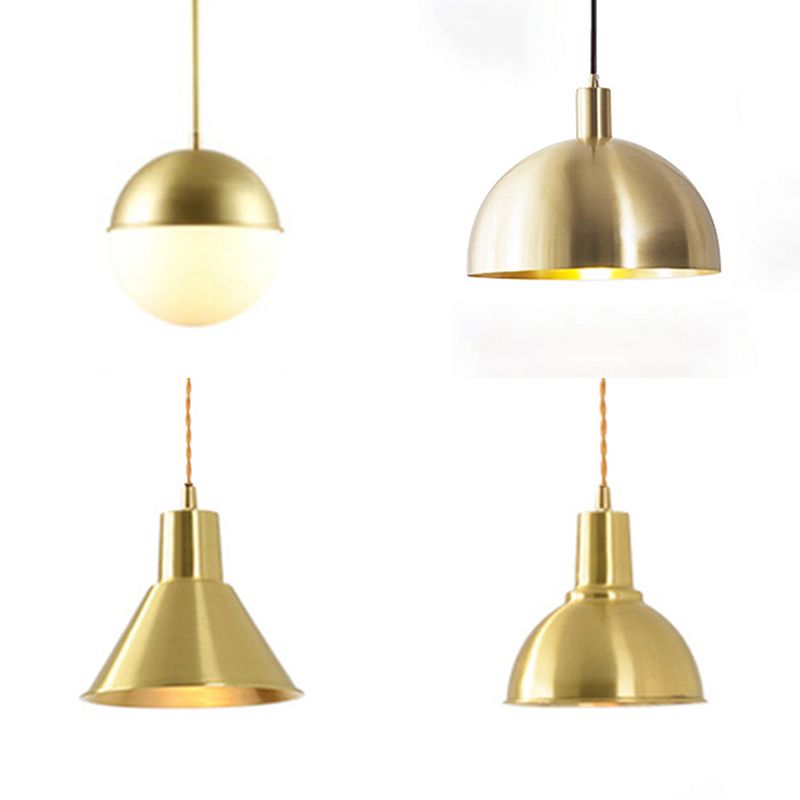 Metal One Blub Hanging Light Postmodern Style Suspension Pendentif For Coffee Shop
