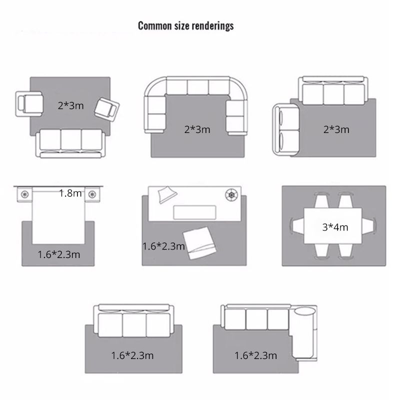 Contemporary Living Room Rug Geometric Area Rug Polyester Non-Slip Backing Carpet