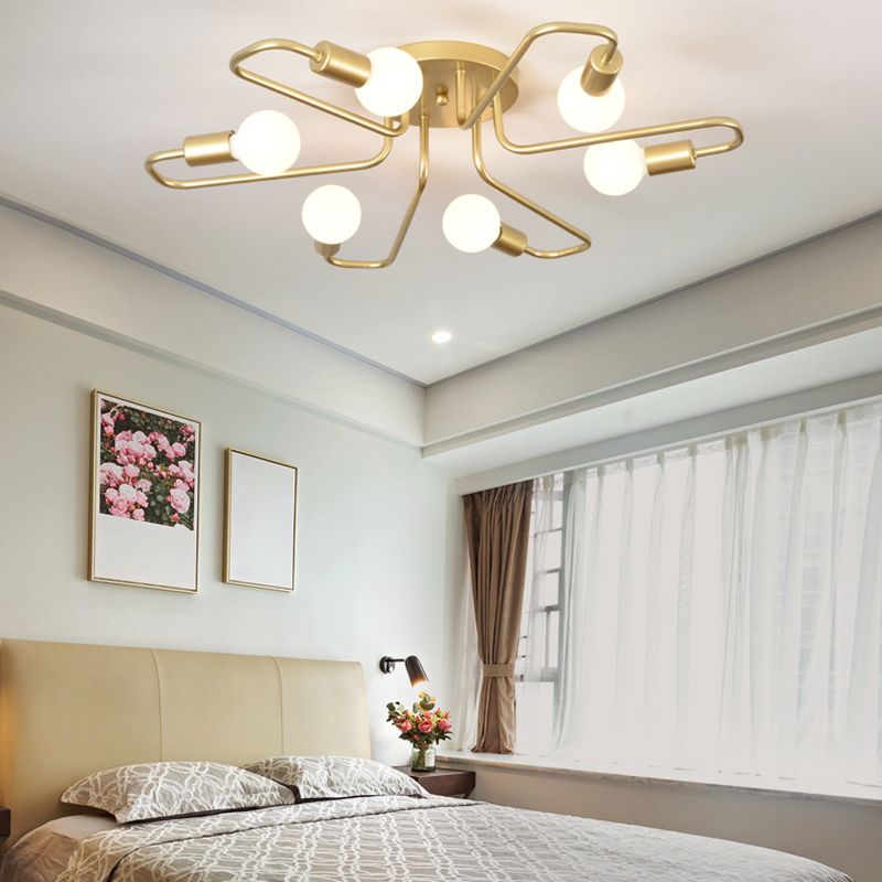 Minimalist Metallic Ceiling Light Contemporary Flush Mount Light Fixture