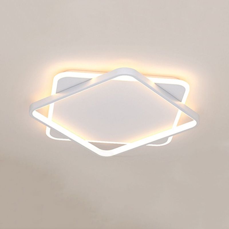 Square LED Flush Mounted Ceiling Light Contemporary Lighting Fixture for Living Room