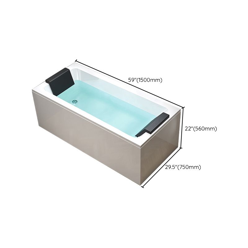 Modern Back to Wall Bathtub Stand Alone Acrylic Soaking White Bath