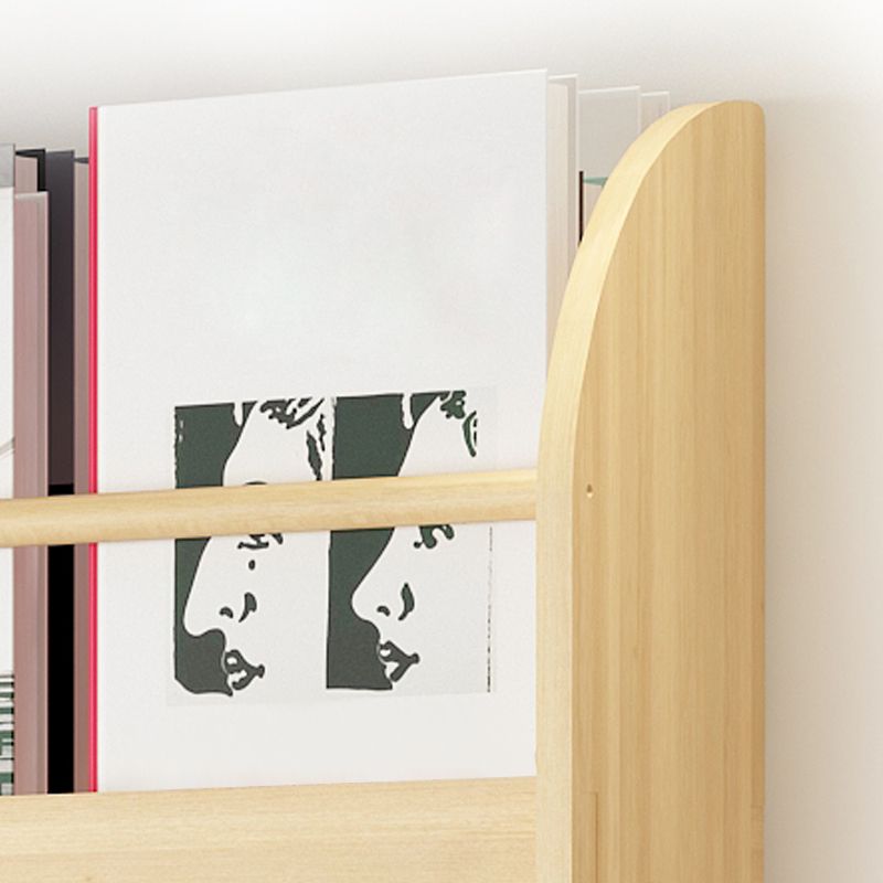 Wood Floating Bookcase Contemporary Style Wall Mounted Book Shelf