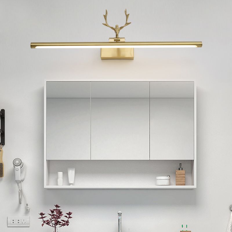 Mid-secolo stile di lusso a parete lineare a parete vanity luci in metallo illuminazione da vanità con corna