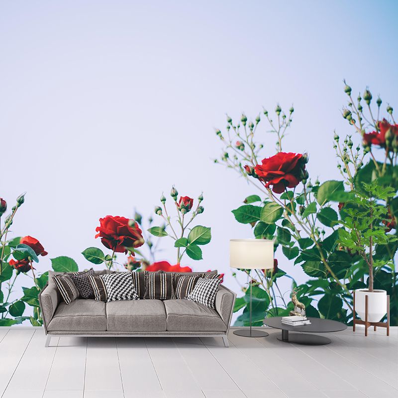 Customized Rose Mural Wallpaper Waterproofing Wall Decor for Meeting Room
