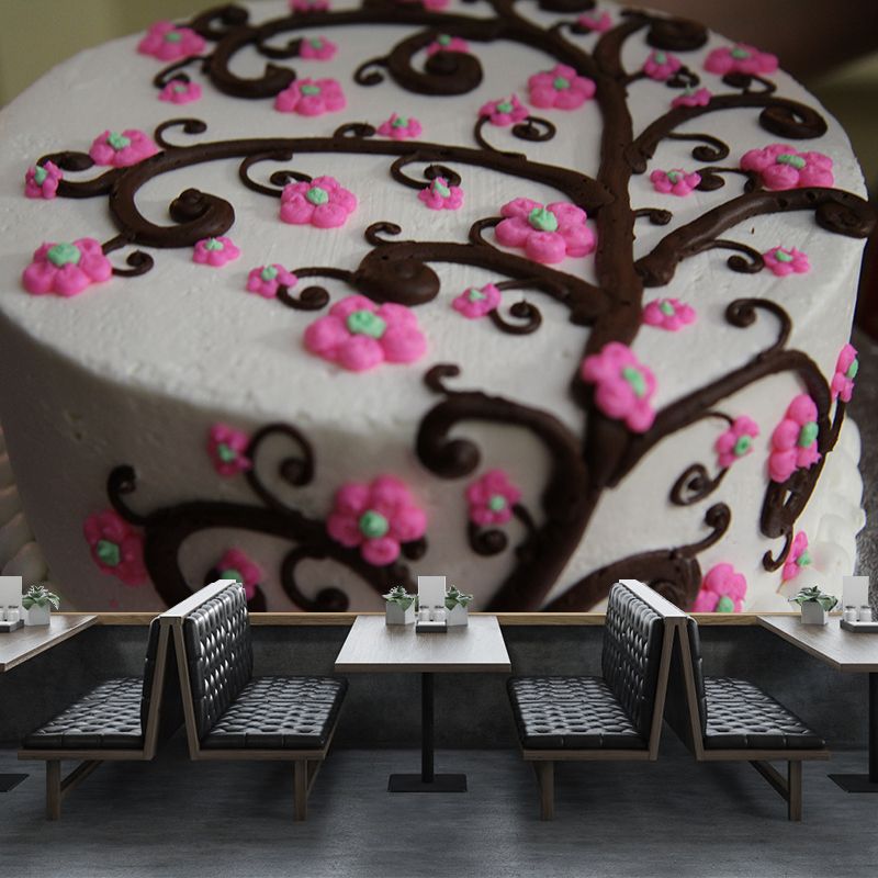 Simple Dessert Mural Wallpaper for Commerce Shop Decoration, Waterproofing