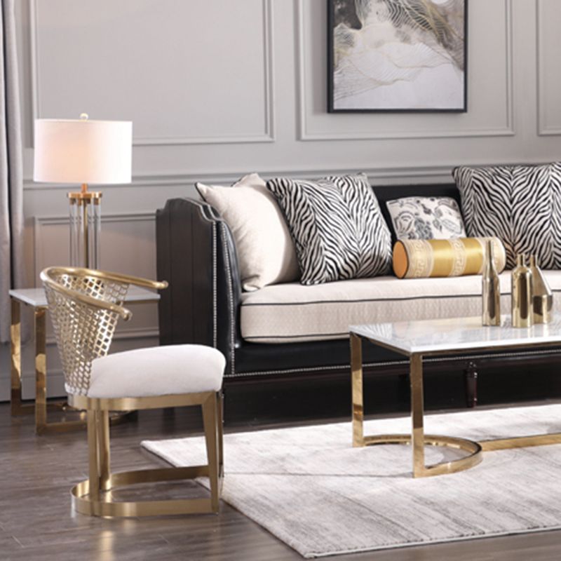 Modern Simple Arm Chair Upholstered Wingback Guest Chair for Dining Room