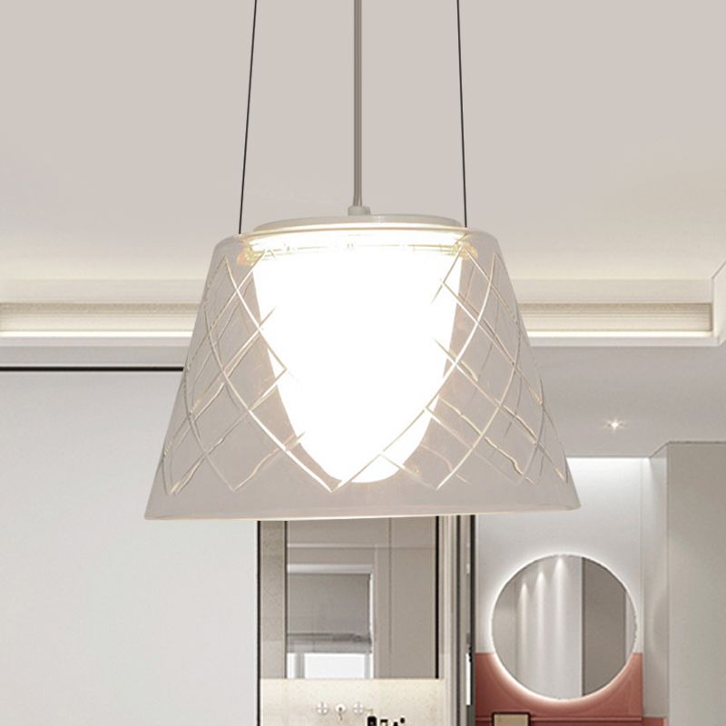 Lámpara de vidrio de red transparente de la red modernista 1 lámpara de luz cromada de luz