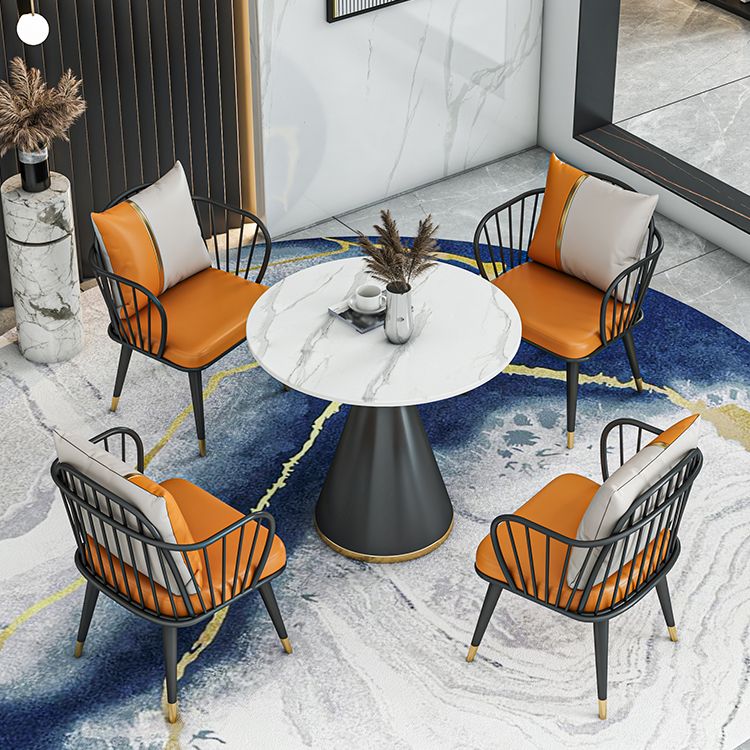 Metal Modern Round Indoor Table Sintered Stone Table for Kitchen