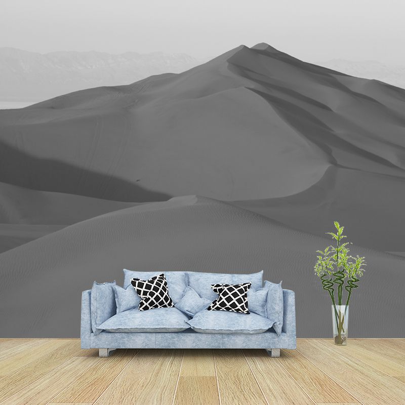 Grey Desert View Mural Stain Resistant Dining Room Wall Decor, Made to Measure