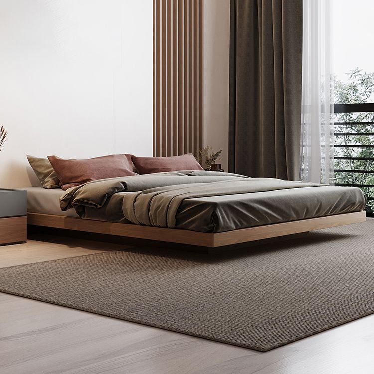 Espresso Platform Bed Frame Solid Wood Platform Bed Mid-Century Modern