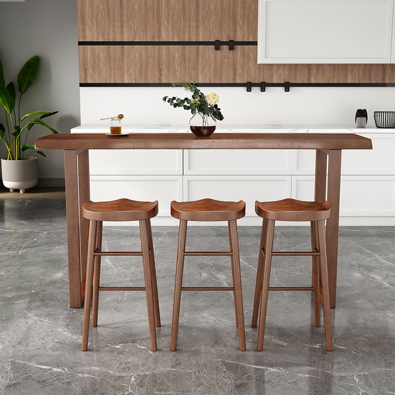 Modern Solid Wood Bar Stool Backless Counter Stool for Restaurant