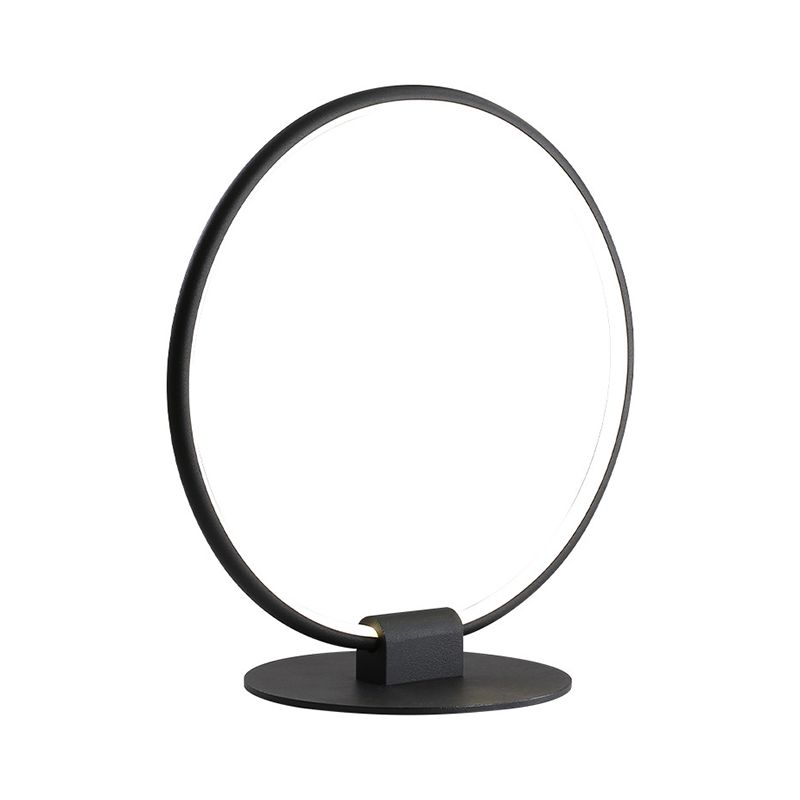 Ringmetall Tischlampe Modernismus führte schwarze Nachtbeleuchtung mit schlankem rundem Sockel in warmem/weißem Licht