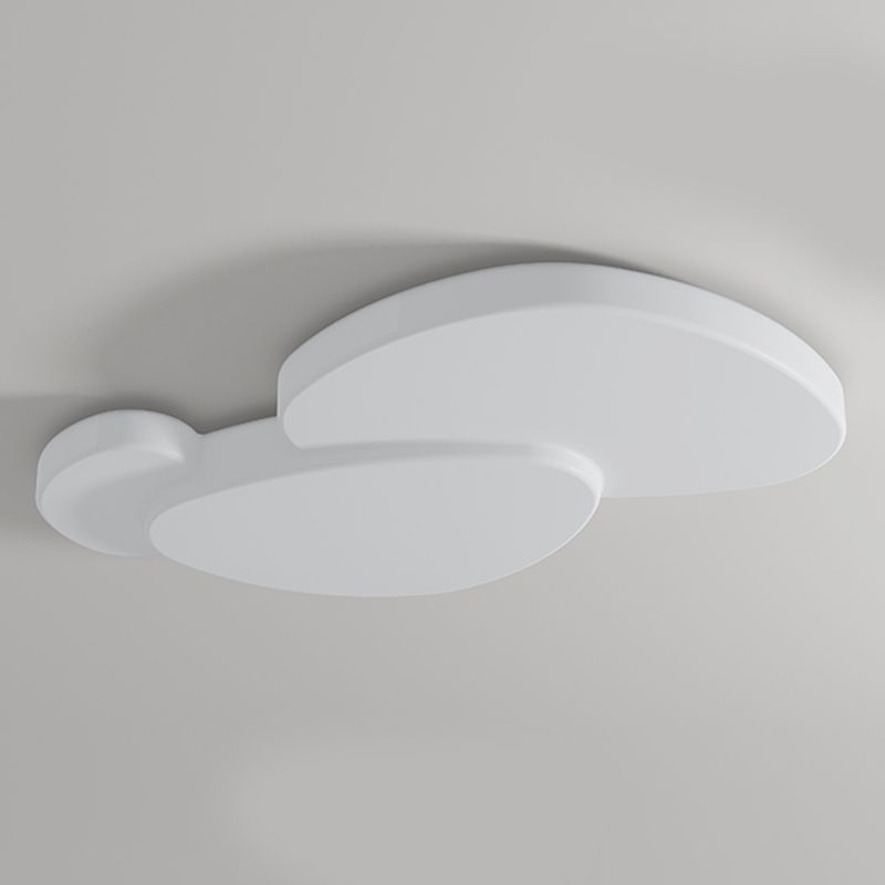 Modern Metal Flush Mount Geometric Shape Ceiling Light with Plastic Shade for Living Room
