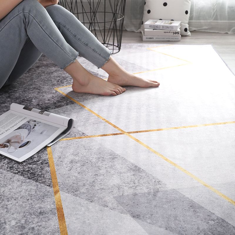 Moderne geometrische print tapijt Grijs Polyester Gebied Tapijt Anti-slip achterbleek voor huisdecoratie
