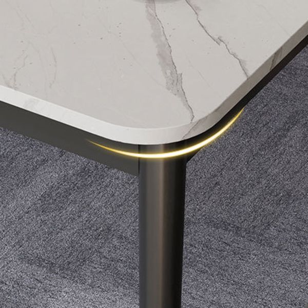 Glam Style Stone Dining Table 4 Metal Legs Table Home Rectangle Dining Table