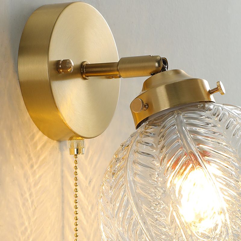 Modern Globe Shape Wall Mounted Sconce Glass Shade Wall Lights for Bedroom