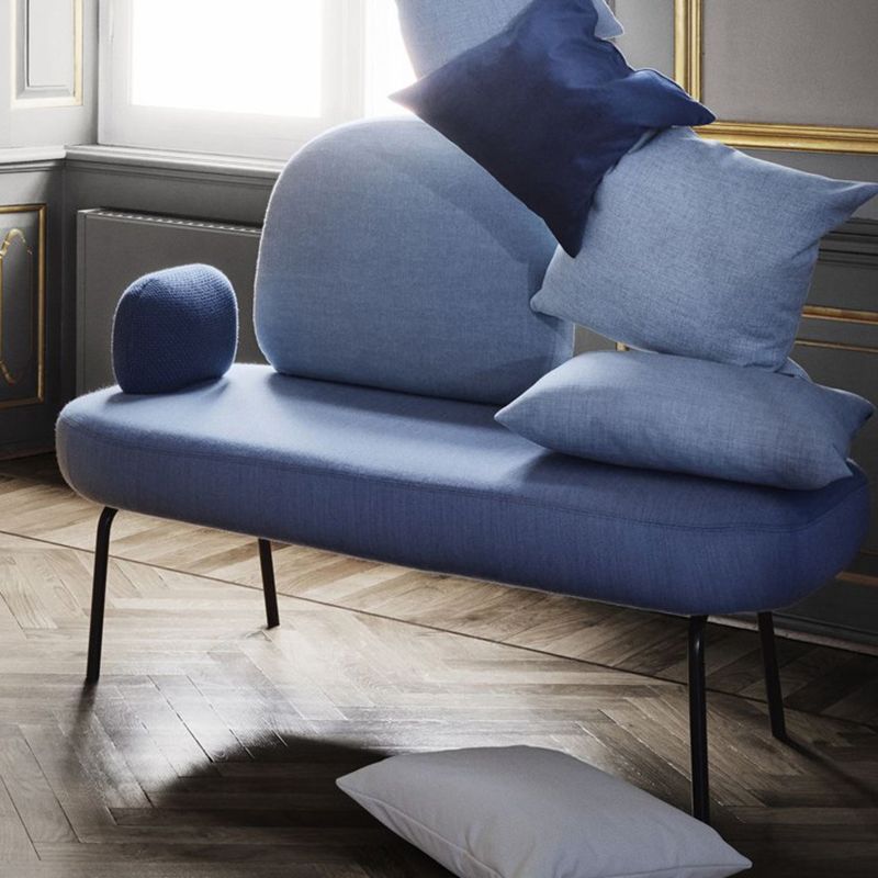 2-seater Standard Sofa Modern Fabric Armless Settee for Living Room