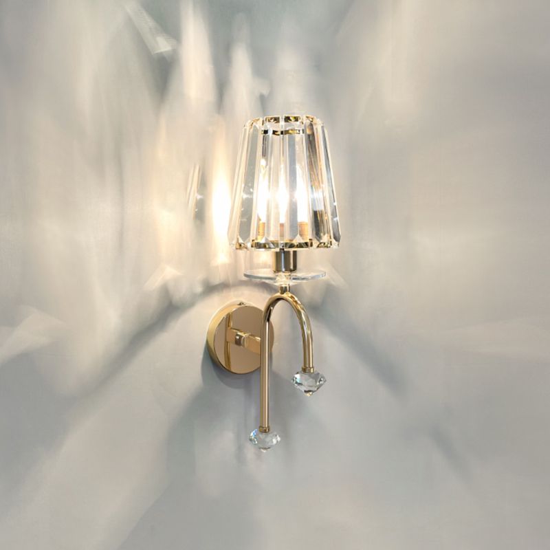 Cylinder/Cone Crystal Sconce Light Postmodern Wall Mounted Light Fixture