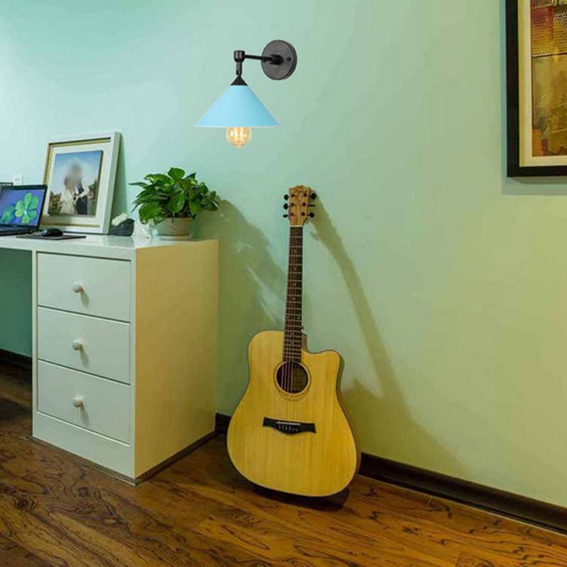 Modern Style Cone Shape Wall Sconce Metal Wall Light for Bedroom