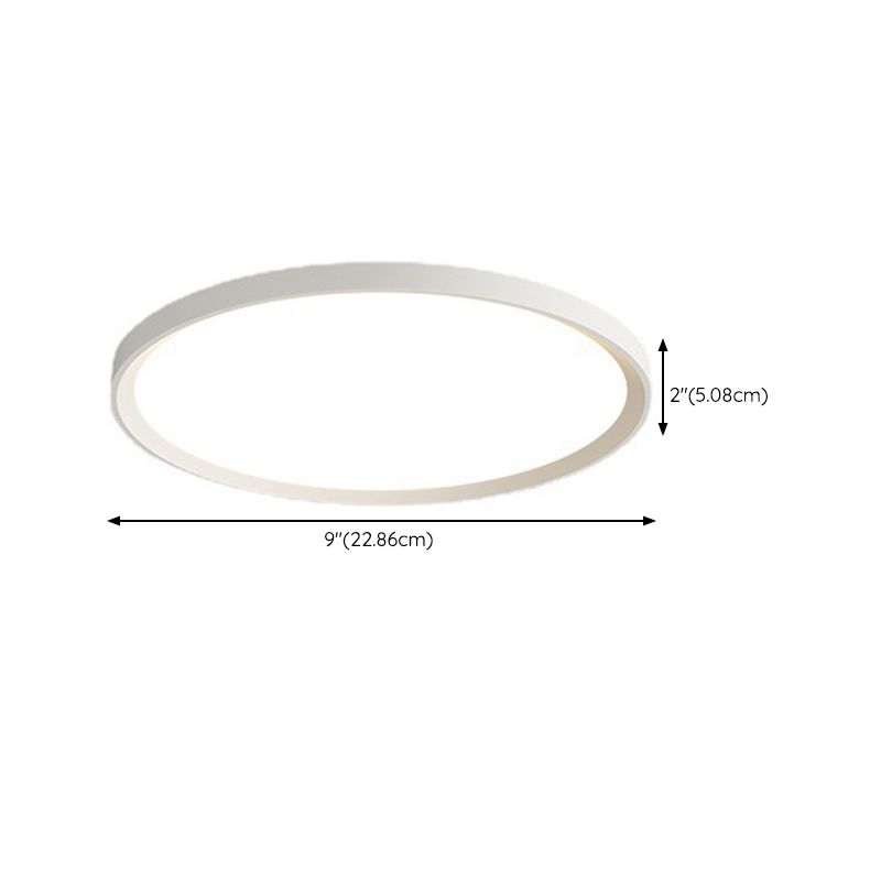 Matte White LED Flush Mount Plastic & Acrylic Round Ceiling Flush