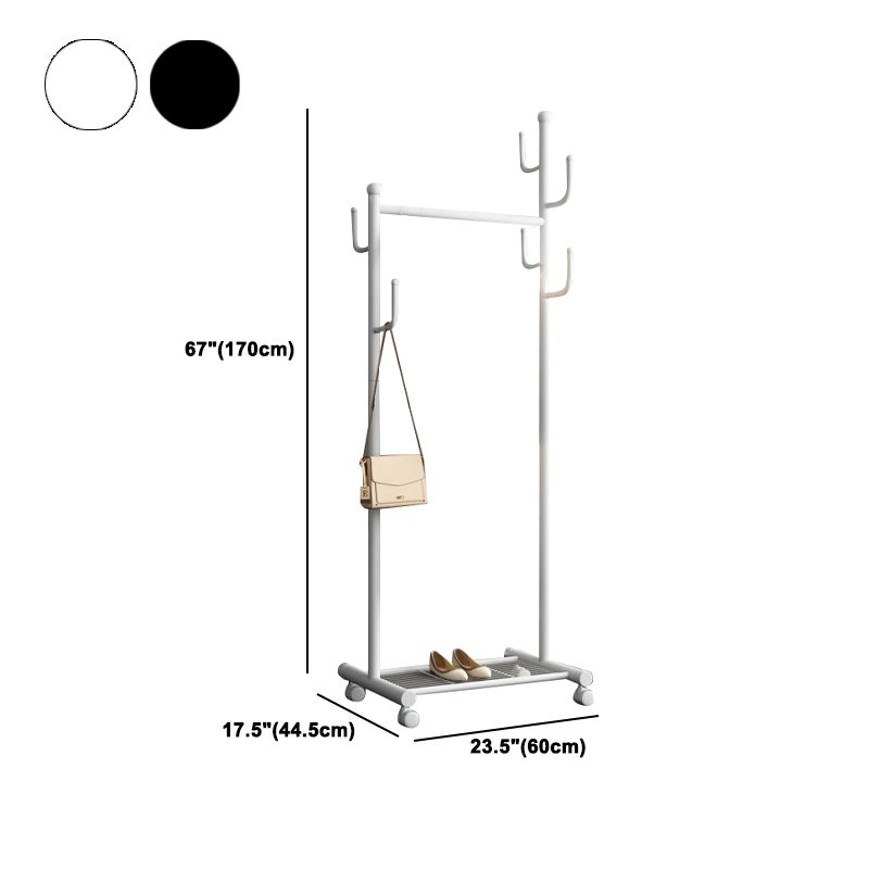 Black and White Steel Armoire Modern Style Cabinet with Clothing Rod