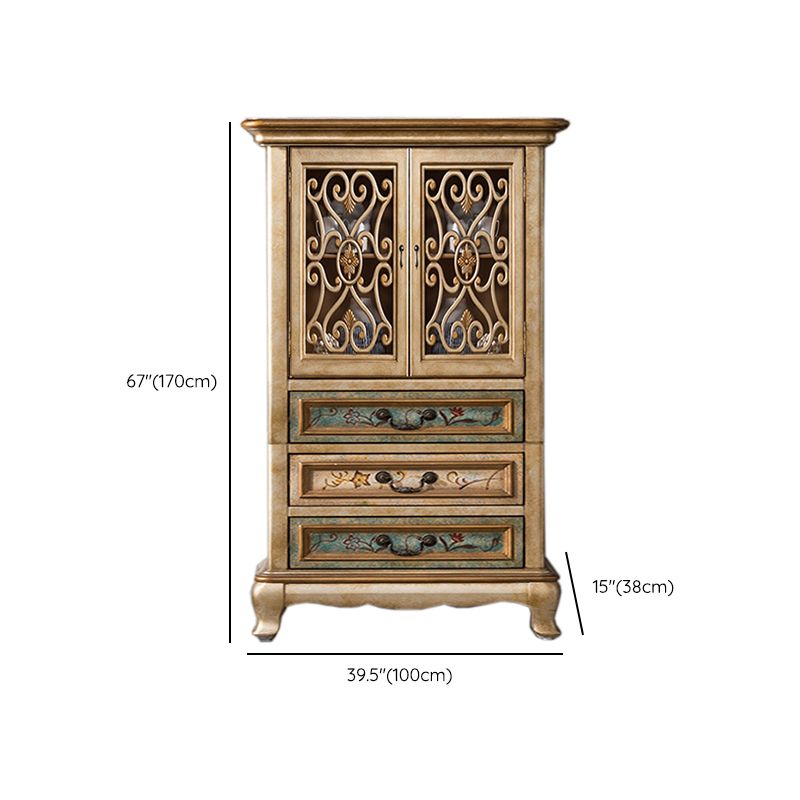 Industrial Solid Wood Accent Cabinet Rectangle Accent Cabinet with Drawer