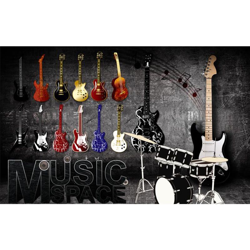 Fancy Graffiti Pattern Mural Wallpaper Contemporary Non-Woven Material Wall Covering