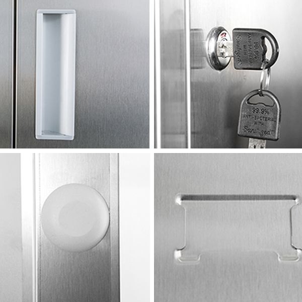 Modern Hinged Door Storage Cabinet Chrome Metal Armoire for Bathroom